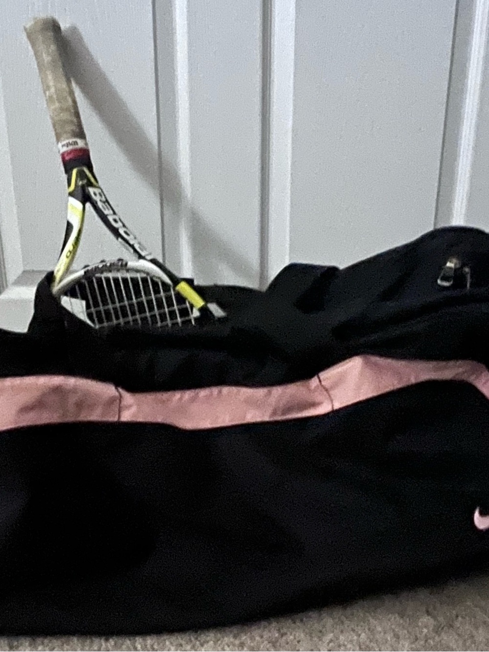 Nike Black and Pink Tennis/Sports bag